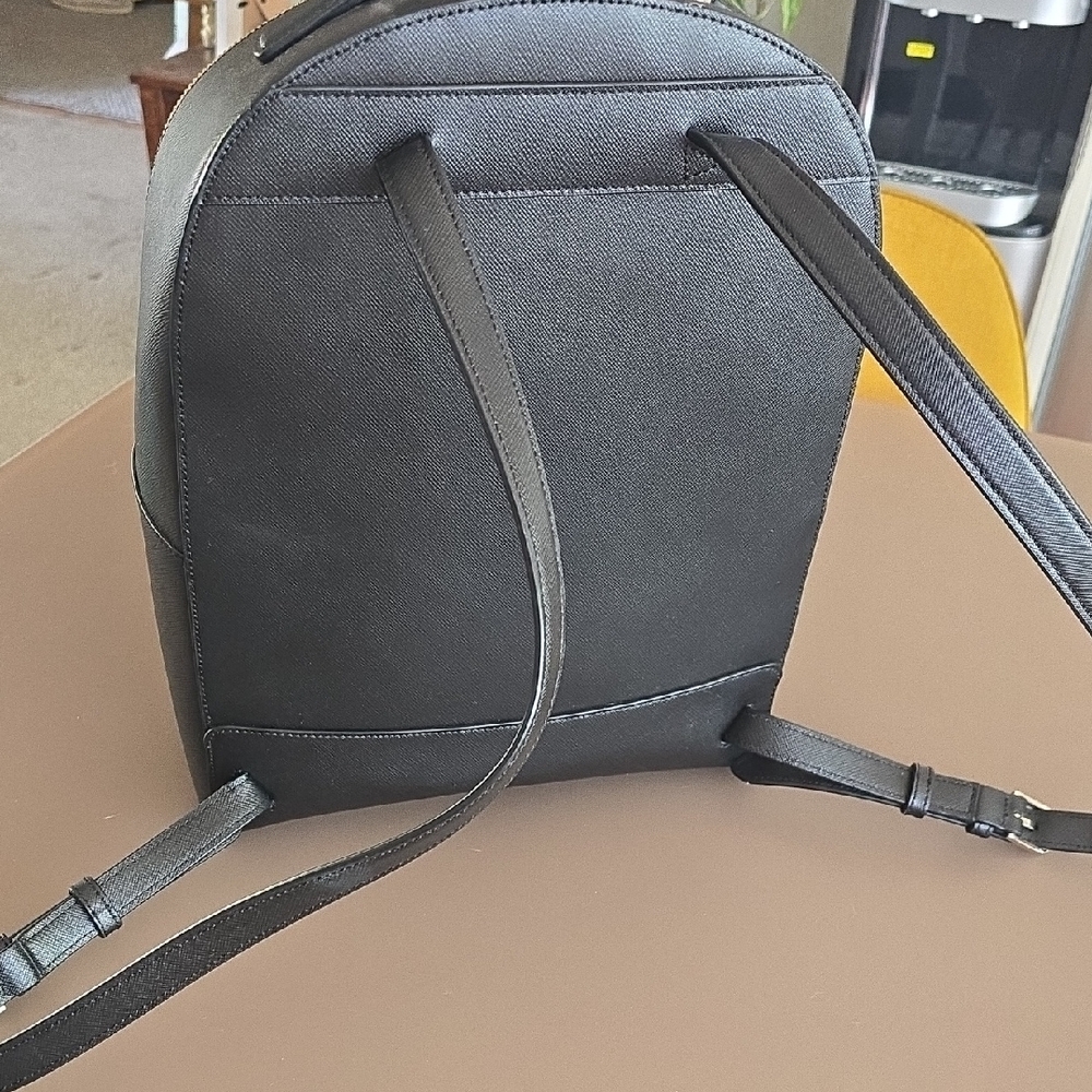 Kate Spade Black Leather Backpack with Gold Hardware - Picture 6 of 7